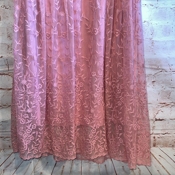 Sundance Dress Womens 8 Lilac Pink Lace overlay Sleeveless Lined Mini teaparty - Picture 4 of 9